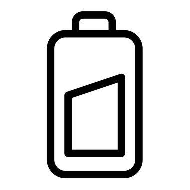 Düz pil simgesi beyaz arka plan üzerinde