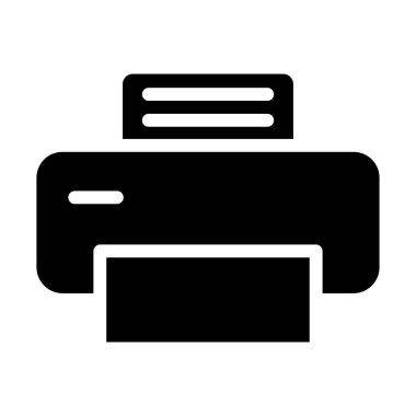 Yazıcı minimalist vektör simgesi beyaza izole edildi 