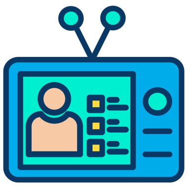 beyaz arkaplanda TV basit vektör simgesi