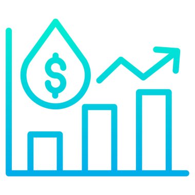 Mali büyüme vektör simgesi. biçim iki renkli düz sembol, mavi ve beyaz renkler, yuvarlak açılar, gri