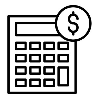 Bozuk para çizgisi biçim vektör illüstrasyon tasarımı içeren hesap makinesi