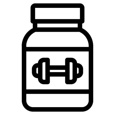 Protein kavanozu minimalist vektör simgesi beyaz üzerinde izole 