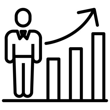 Basit büyüme grafik simgesi, vektör illüstrasyonu