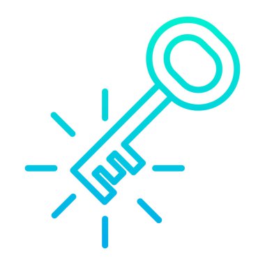 Basit anahtar konsept simgesi, vektör illüstrasyonu