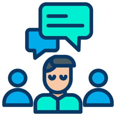 Man Communication web simgesi basit vektör illüstrasyonu