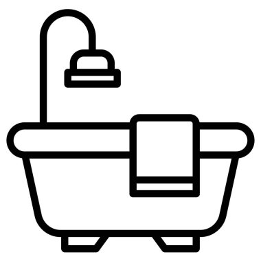 Banyo yap. Web simgesi vektör illüstrasyonu