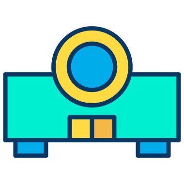 Projektör minimalist vektör simgesi beyaz üzerinde izole 