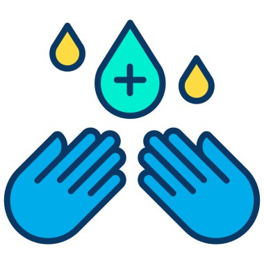 Basit El Yıkama simgesi, vektör illüstrasyonu