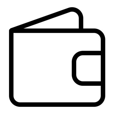 Basit cüzdan simgesi, vektör çizimi