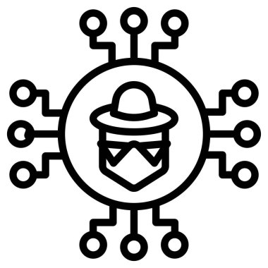 Beyaz arkaplan üzerindeki basit hacker vektör resimleme