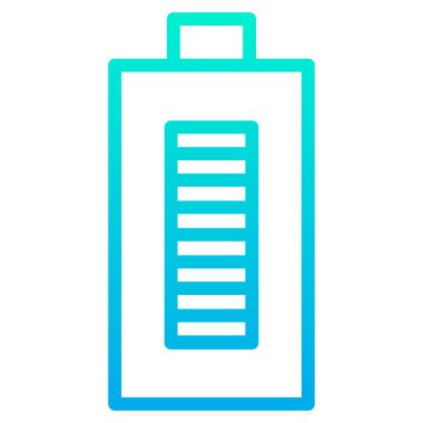 Düz pil simgesi beyaz arka plan üzerinde