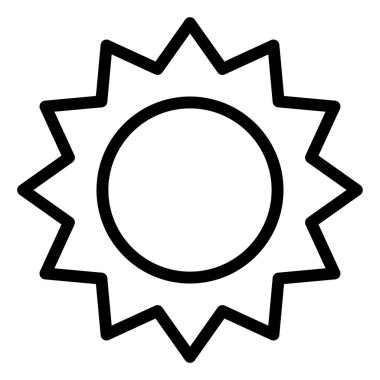 Güneş, beyaz arkaplanda basit vektör simgesi