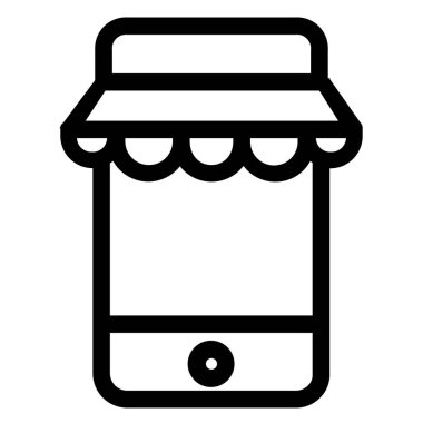 mobil büfe, alışveriş konsepti, basit illüstrasyon