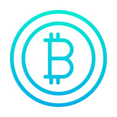 Bitcoin para birimi simgesi simgesi, vektör illüstrasyonu