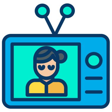 Televizyon. Web simgesi basit illüstrasyon
