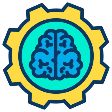 Makine Öğrenme Ağı simgesi basit vektör illüstrasyonu