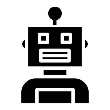 robot. Web simgesi basit illüstrasyon 