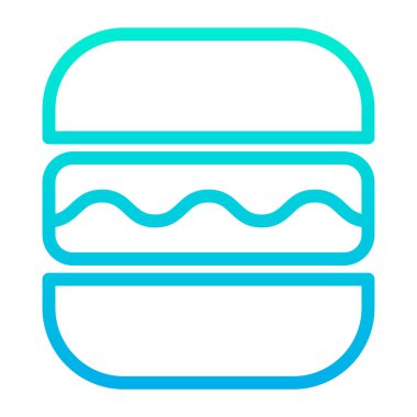 Hamburger Web simgesi, vektör illüstrasyonu 