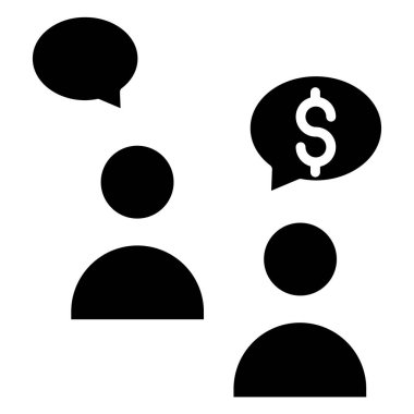 Beyaz arkaplan üzerindeki basit Konuşma vektör resimlemesi