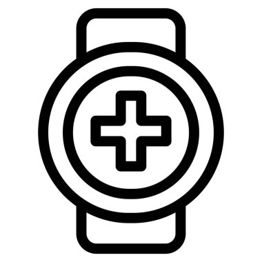 Basit Smartwatch simgesi, vektör illüstrasyonu