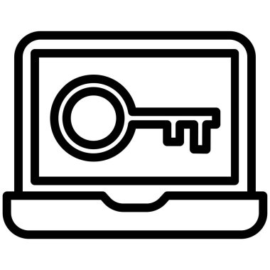 dizüstü bilgisayar simgesi, vektör illüstrasyonu