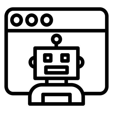 robot. Web simgesi basit illüstrasyon
