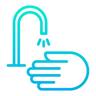 Ellerini yıka basit simge, vektör illüstrasyonu