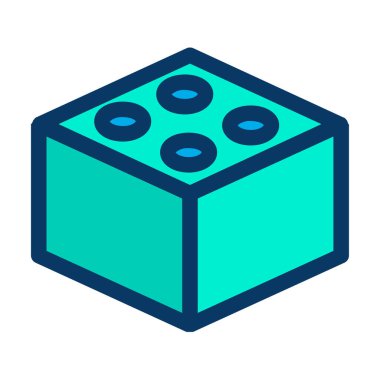 Lego tuğlası ağ ikonu vektör illüstrasyonu