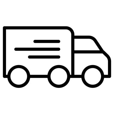 Basit kamyon simgesi, vektör illüstrasyonu