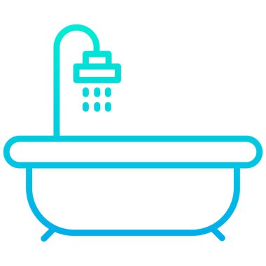 Banyo yap. Web simgesi vektör illüstrasyonu