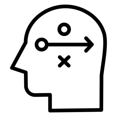 Strateji konsepti, beyaza izole edilmiş minimal vektör simgesi