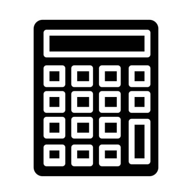 hesap makinesi düz simgesi, vektör illüstrasyonu