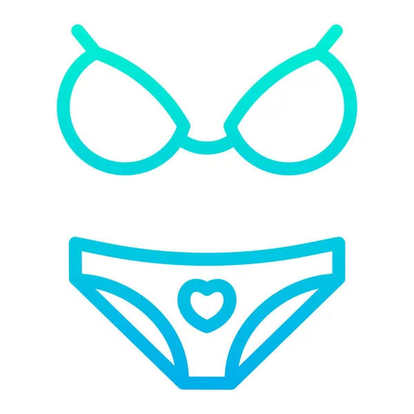 Bikini Web Icono Ilustración Simple — Vector de stock