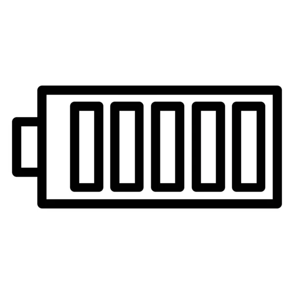 Platte Batterijpictogram Witte Achtergrond — Stockvector