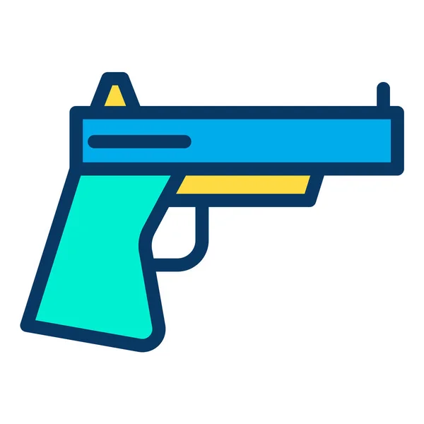 Pistola Icono Vectorial Minimalista Aislado Blanco — Archivo Imágenes Vectoriales