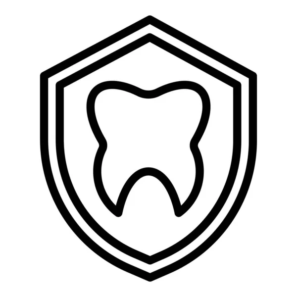 Escudo Con Icono Diente Cuidado Dental Protección Médica Salud Tema — Vector de stock