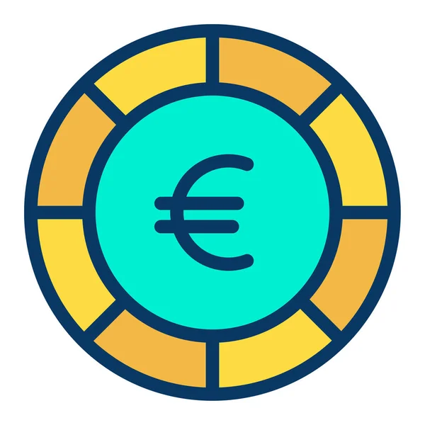 Euro Currency Concept Simple Art Vector Illustration — Stock Vector