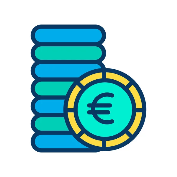 Euro Currency Concept Simple Art Vector Illustration — Stock Vector