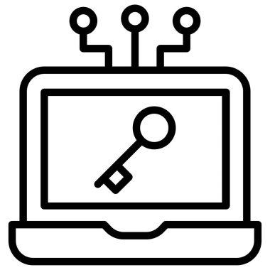 dizüstü bilgisayar simgesi, vektör illüstrasyonu