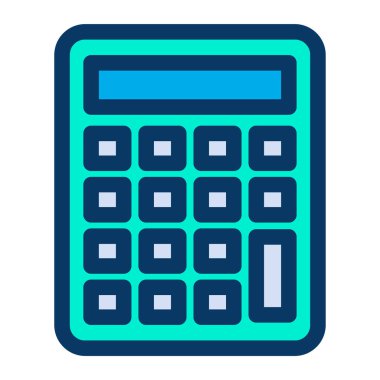 hesap makinesi düz simgesi, vektör illüstrasyonu