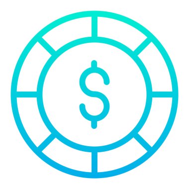 Dolar işareti simgesi, vektör çizimi