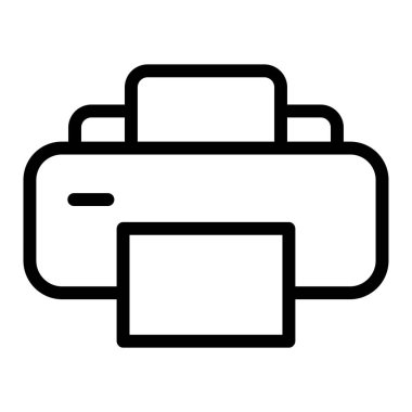 Yazıcı minimalist vektör simgesi beyaza izole edildi 