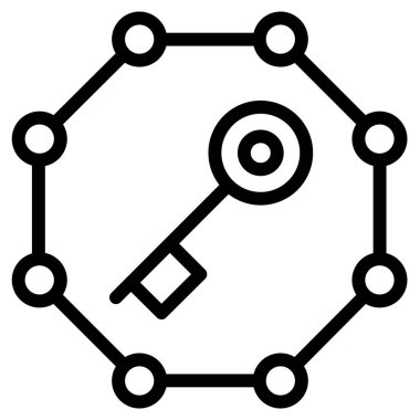 Basit anahtar konsept simgesi, vektör illüstrasyonu