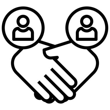 Ortaklık. Web simgesi basit illüstrasyon