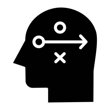 Strateji konsepti, beyaza izole edilmiş minimal vektör simgesi