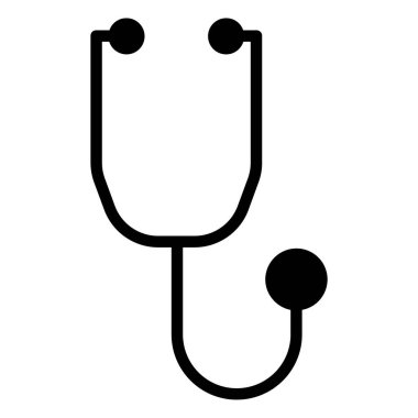 Steteskop. Web simgesi basit illüstrasyon