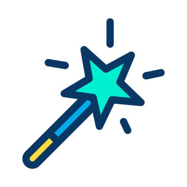 Sihirli değnek web simgesi basit vektör çizimi