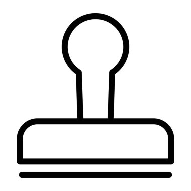 Beyaz arkaplanda izole edilmiş minimalist vektör simgesini damgala