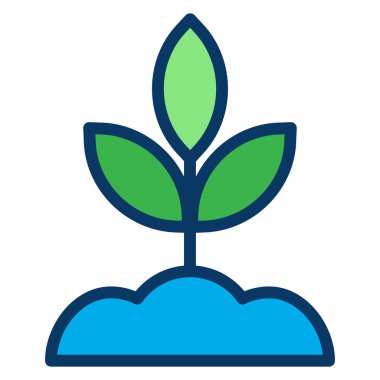 Filizlenme minimalist vektör simgesi beyaz üzerinde izole