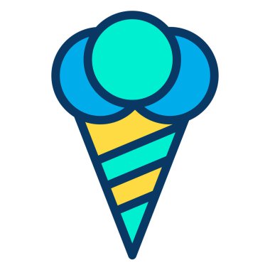 dondurma, yaz konsepti, vektör çizimi